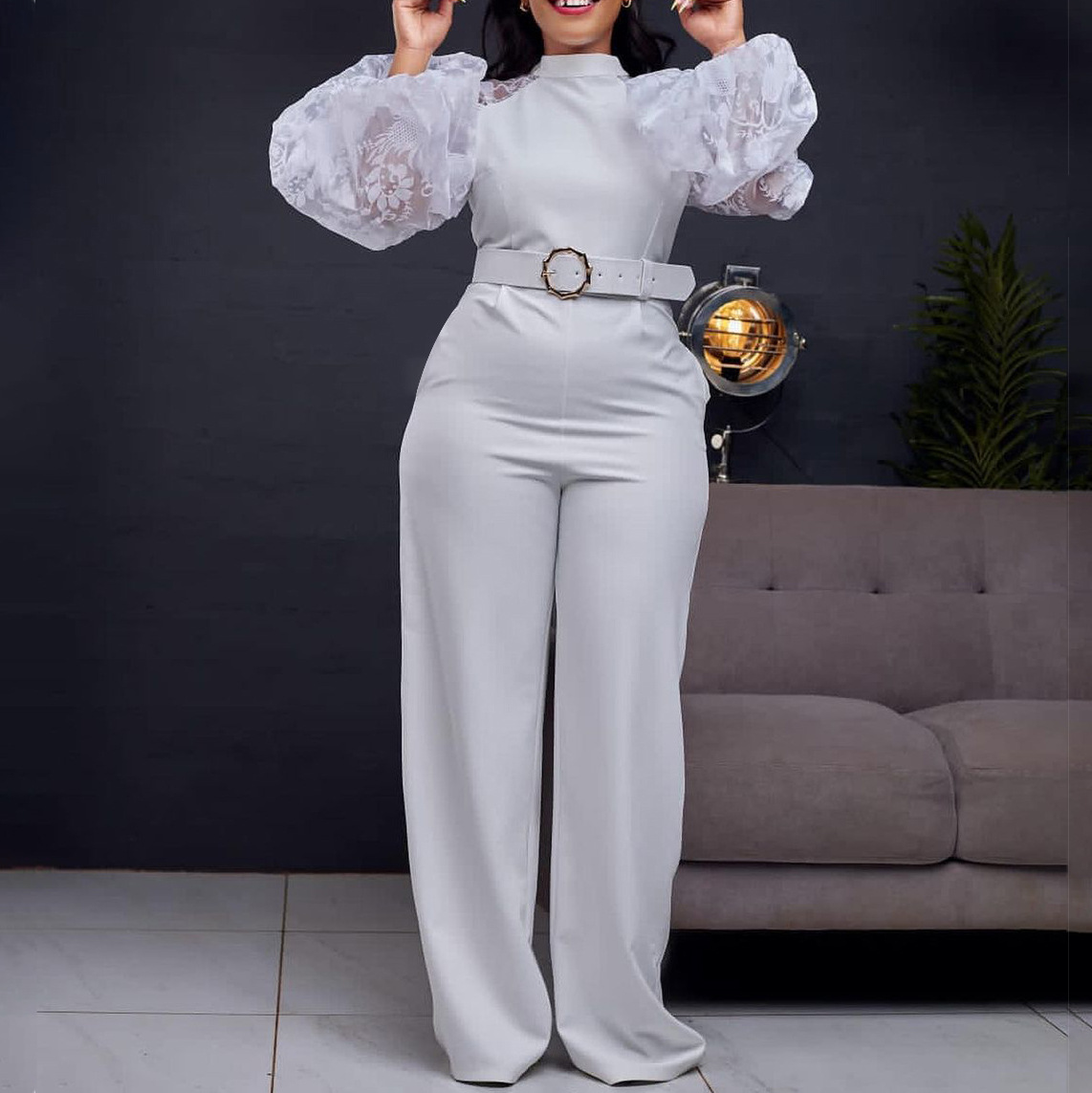 Sexy Suspenders High Waist Loose Jumpsuit